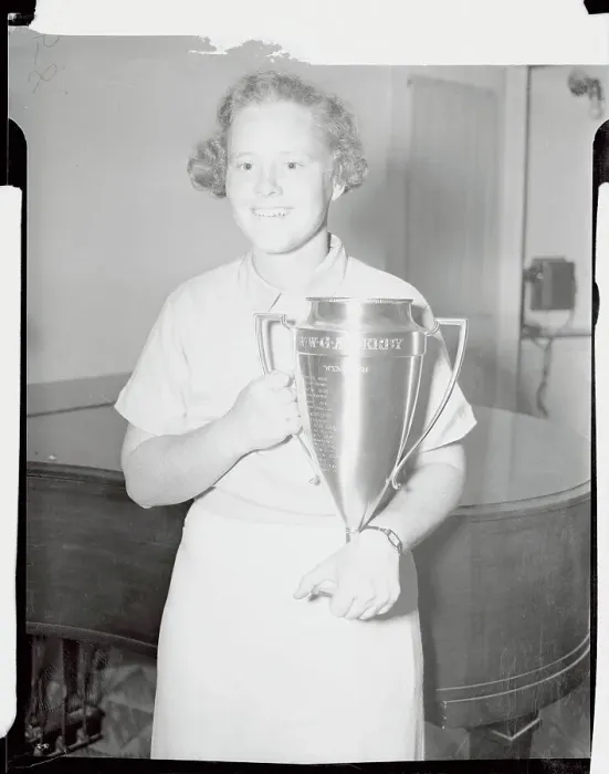 Framed Print : Patty Berg Holding Trophy Framed Print : Patty Berg Holding Trophy
