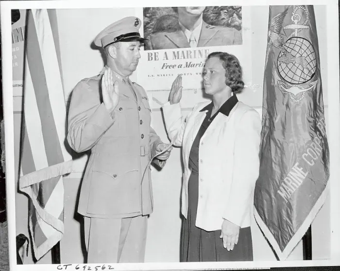 Framed Print : Patty Berg Taking Military Oath Framed Print : Patty Berg Taking Military Oath