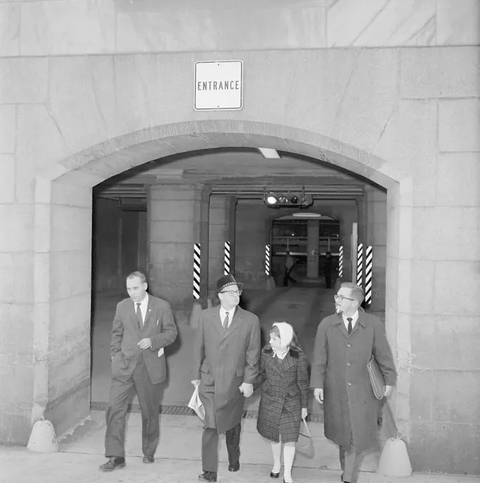 Framed Print : Patty Duke Leaving Legislative Building with Manager