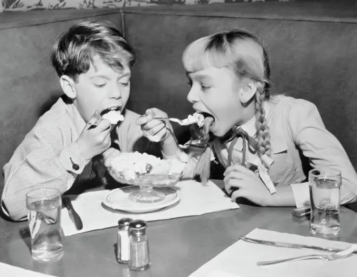 Framed Print : Patty McCormack and Kevin Coughlin Sharing Sundae Framed Print : Patty McCormack and Kevin Coughlin Sharing Sundae