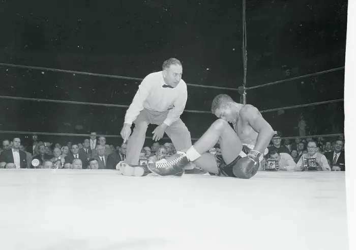 Framed Print : Paul Andrews Being Counted in the Ring Framed Print : Paul Andrews Being Counted in the Ring