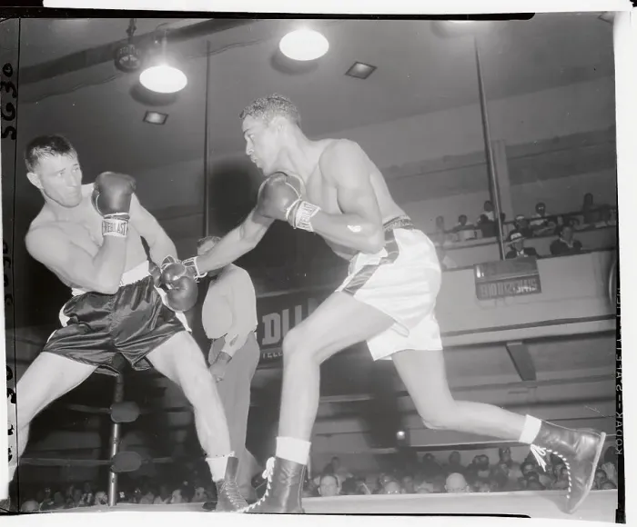 Framed Print : Paul Andrews and Yvon Durelle Fighting Framed Print : Paul Andrews and Yvon Durelle Fighting
