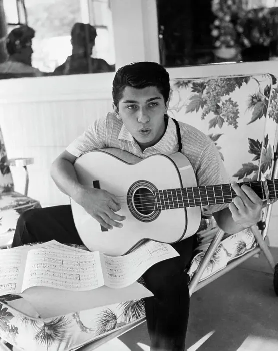 Framed Print : Paul Anka Practices Singing with Guitar Framed Print : Paul Anka Practices Singing with Guitar