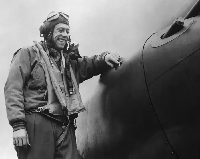 Framed Print : Paul Fisher, Jr. with Plane Framed Print : Paul Fisher, Jr. with Plane