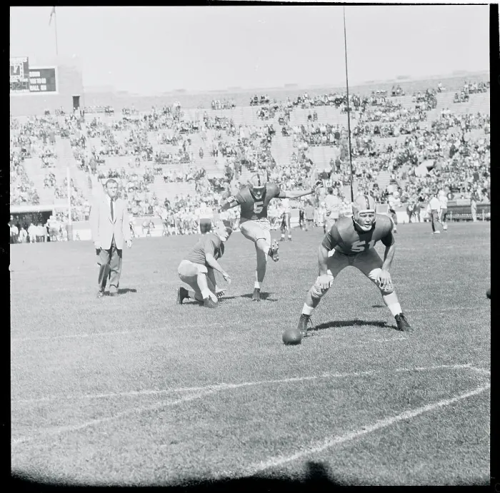 Framed Print : Paul Hornung Practicing His Place Kicking Framed Print : Paul Hornung Practicing His Place Kicking