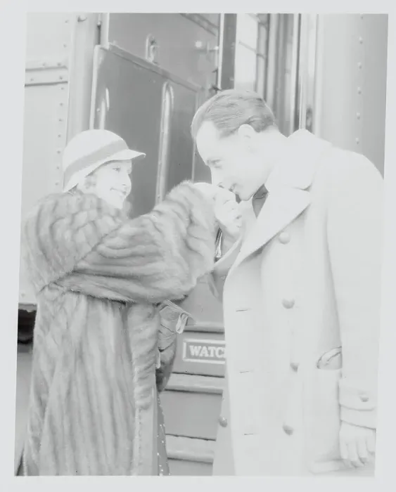 Framed Print : Paul Martin Kissing Hand of Lillian Harvey Framed Print : Paul Martin Kissing Hand of Lillian Harvey