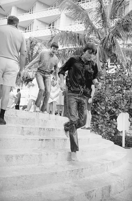 Framed Print : Paul McCartney and George Harrison Filming a Movie Framed Print : Paul McCartney and George Harrison Filming a Movie