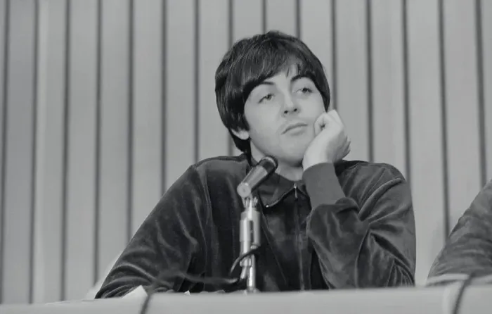 Framed Print : Paul McCartney at a Press Conference Framed Print : Paul McCartney at a Press Conference