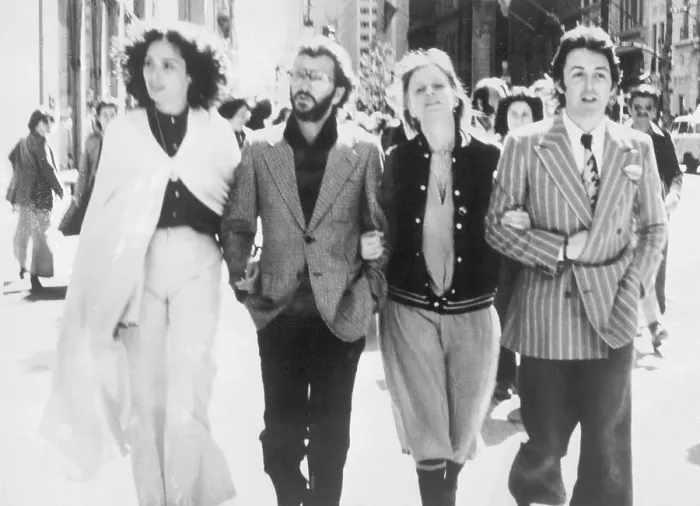 Framed Print : Paul Mccartney / Ringo Starr With Ladies Framed Print : Paul Mccartney / Ringo Starr With Ladies