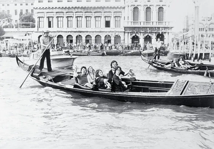 Framed Print : Paul McCartney and Wings in Gondola Framed Print : Paul McCartney and Wings in Gondola