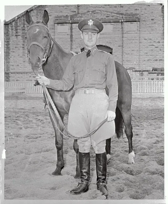 Framed Print : Paul Mellon Standing with Horse