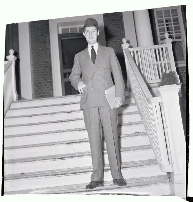 Framed Print : Paul Mellon Standing on Front Steps Framed Print : Paul Mellon Standing on Front Steps