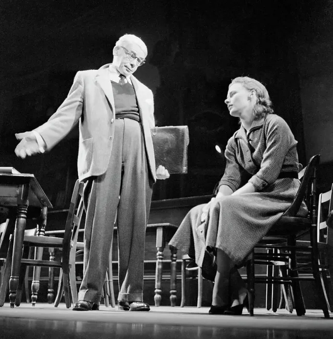 Framed Print : Paul Muni and Bethel Leslie Rehearsing Inherit the Wind Framed Print : Paul Muni and Bethel Leslie Rehearsing Inherit the Wind
