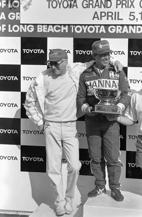 Framed Print : Paul Newman Shakes Hands / Mario Andretti