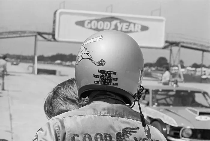 Framed Print : Paul Newman's Racing Helmet Information Framed Print : Paul Newman's Racing Helmet Information