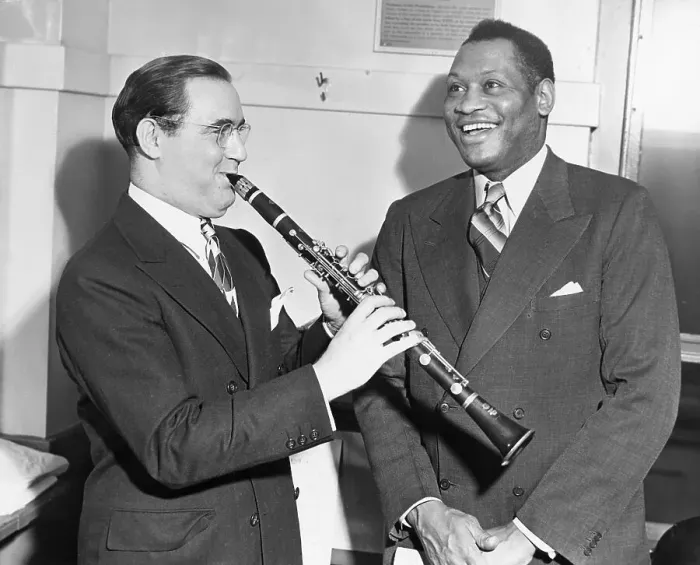 Framed Print : Paul Robeson and Benny Goodman Framed Print : Paul Robeson and Benny Goodman