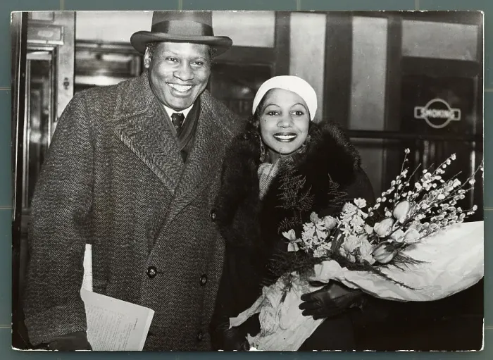 Framed Print : Paul Robeson Posing with Actress Princess Kouka Framed Print : Paul Robeson Posing with Actress Princess Kouka