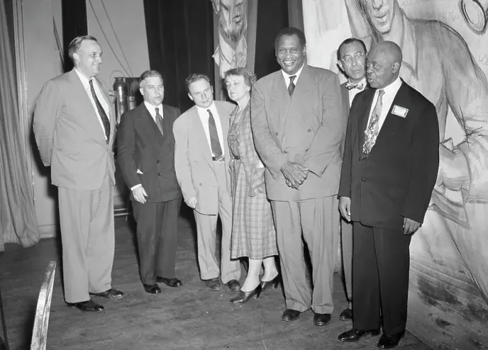 Framed Print : Paul Robeson Posing with Dinner Guests Framed Print : Paul Robeson Posing with Dinner Guests