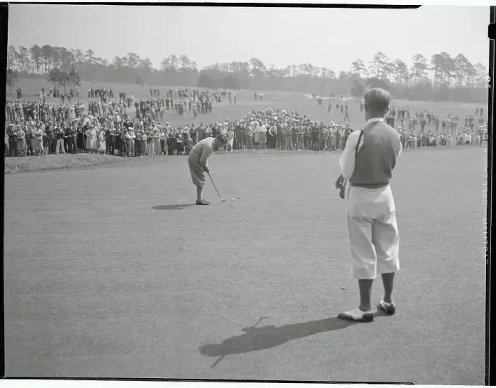 Framed Print : Paul Runyan Watching Bobby Jones Putt Framed Print : Paul Runyan Watching Bobby Jones Putt