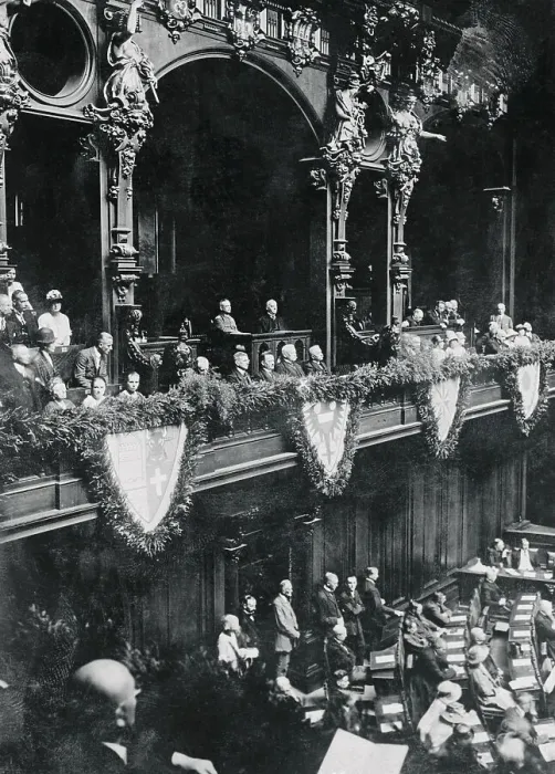 Framed Print : Paul Von Hindenburg Seated in Balcony with President Lobe Framed Print : Paul Von Hindenburg Seated in Balcony with President Lobe