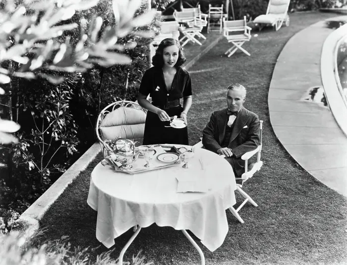 Framed Print : Paulette Goddard and Charlie Chaplin