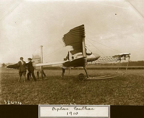 Paulhan. 26th November 1910: An experimental biplane of Louis Paulhan about to be started