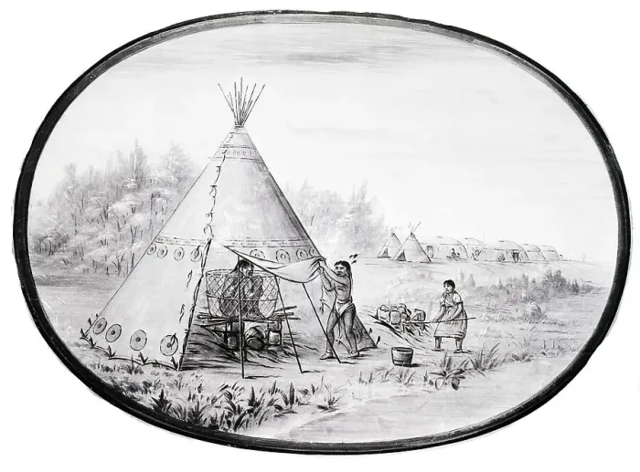 Framed Print : Pawnee Sweatvapor Bath For Hydrotherapy Framed Print : Pawnee Sweatvapor Bath For Hydrotherapy