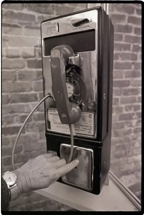 Framed Print : Pay Phone Where Tape was Delivered