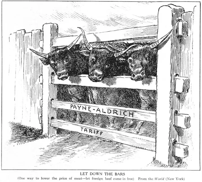 Framed Print : Payne-Aldrich Tariff Political Cartoon