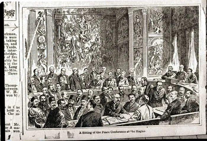 Framed Print : Peace Conference At The Hague / Woodcut