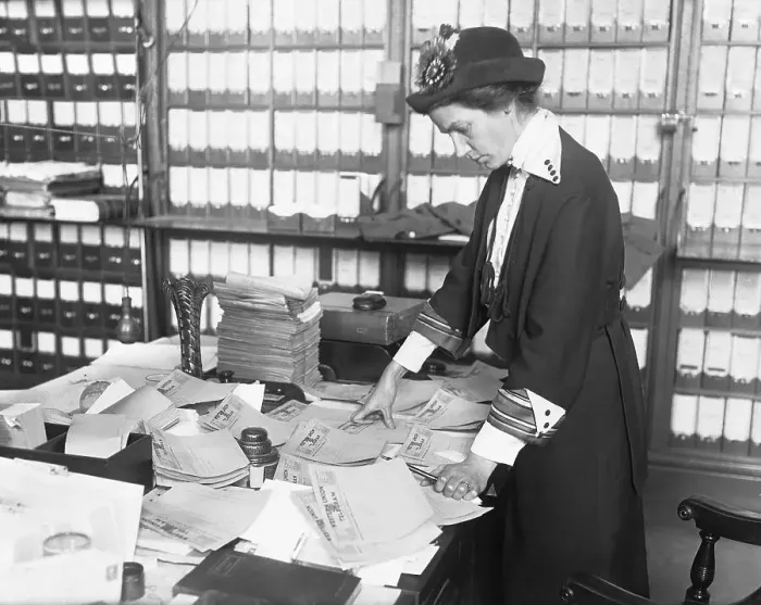 Framed Print : Peace Party Member Sorting Telegrams Framed Print : Peace Party Member Sorting Telegrams