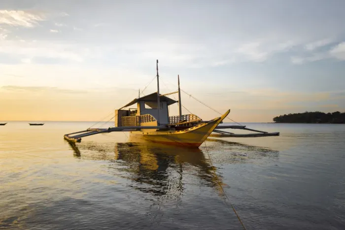 Framed Print : Peaceful Boat in Carles, Philippines Framed Print : Peaceful Boat in Carles, Philippines