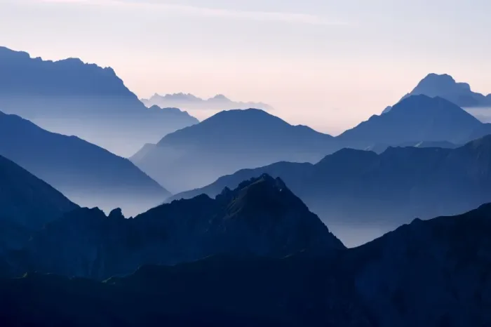 Framed Print : Peaks of the Allgau Alps in steplike arrangement in the early morning, Oberstdorf, Bavaria, Germany Framed Print : Peaks of the Allgau Alps in steplike arrangement in the early morning, Oberstdorf, Bavaria, Germany