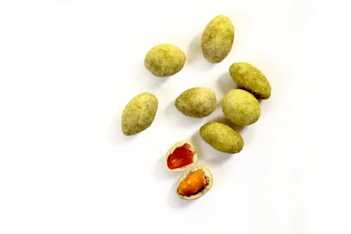 Framed Print : Peanuts in a Wasabi flavoured coating Framed Print : Peanuts in a Wasabi flavoured coating