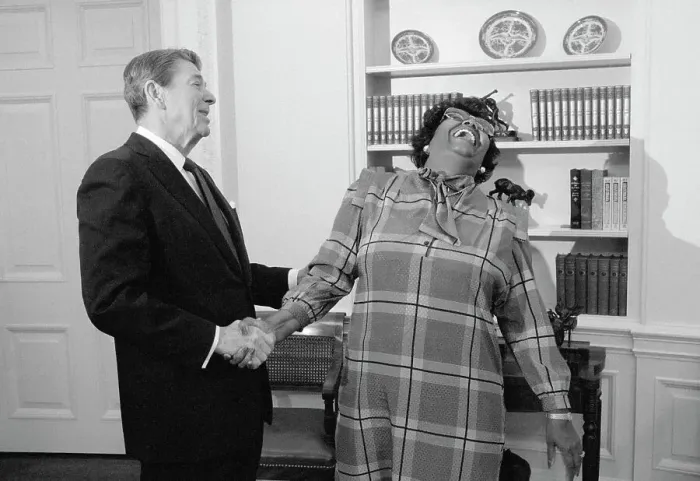 Framed Print : Pearl Bailey Laughing with Ronald Reagan Framed Print : Pearl Bailey Laughing with Ronald Reagan