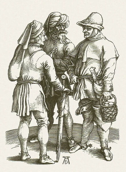 Three peasants, early 16th century, by Albrech DAOErer, published 1881
