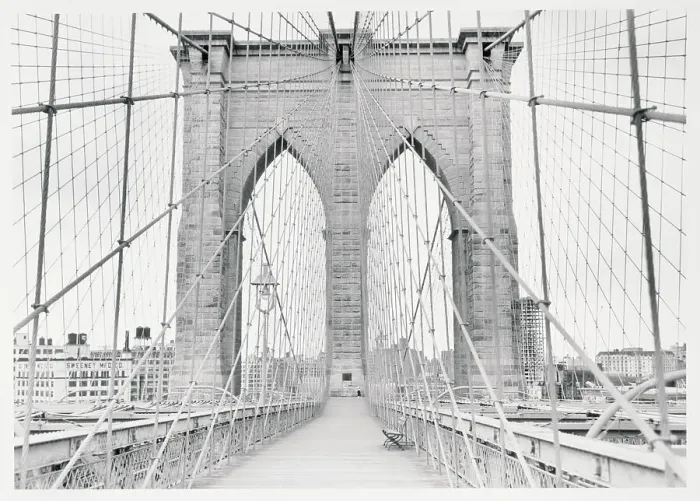 Framed Print : Pedestrian Walkway on the Brooklyn Bridge Framed Print : Pedestrian Walkway on the Brooklyn Bridge
