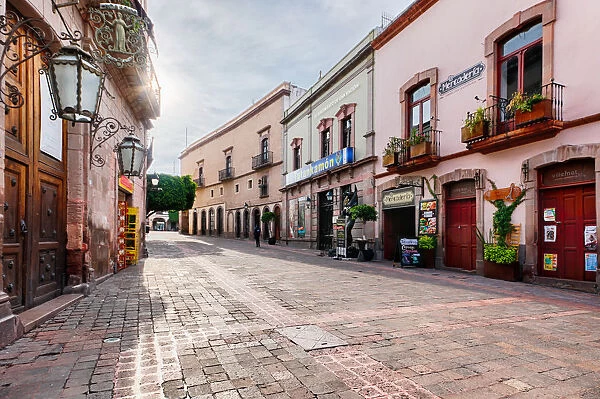 Pedestrian walkways of downtown Queretaro, Mexico