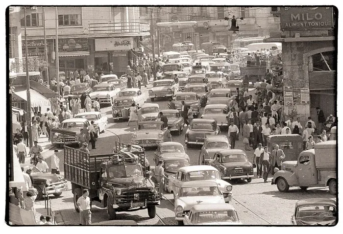 Framed Print : Pedestrians and Cars Crowd Beirut Street Framed Print : Pedestrians and Cars Crowd Beirut Street