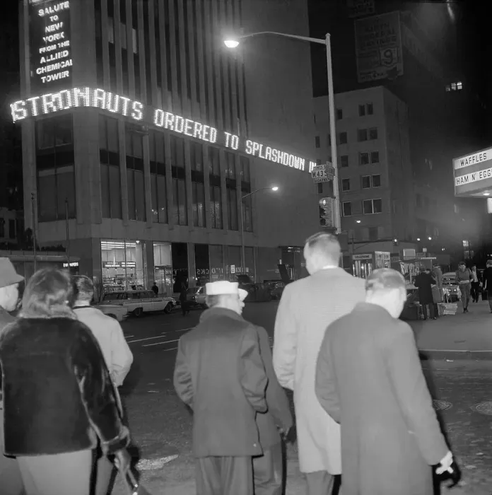 Framed Print : Pedestrians and Famous Times Square News Board Framed Print : Pedestrians and Famous Times Square News Board