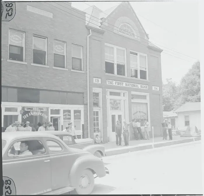 Framed Print : Pedestrians and Motorist on First National Bank Site Framed Print : Pedestrians and Motorist on First National Bank Site