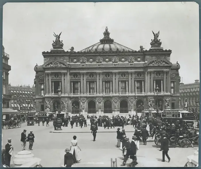 Framed Print : Pedestrians and Motorists at Parisian Opera House Framed Print : Pedestrians and Motorists at Parisian Opera House