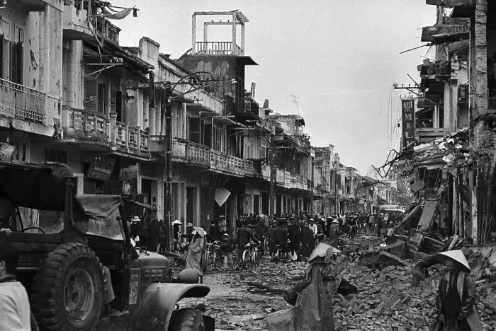 Framed Print : Pedestrians and Soldiers Traveling War Torn Street Framed Print : Pedestrians and Soldiers Traveling War Torn Street