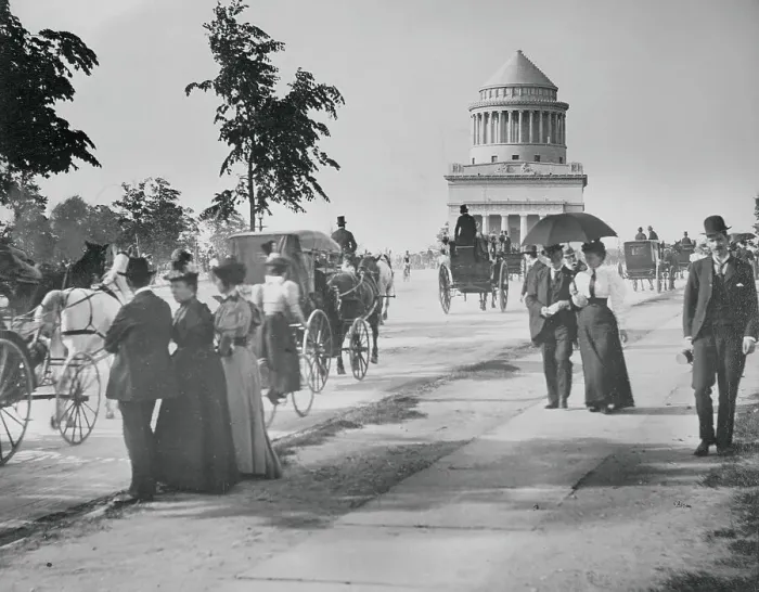 Framed Print : Pedestrians and Wagon Travelers near Grant's Tomb Framed Print : Pedestrians and Wagon Travelers near Grant's Tomb
