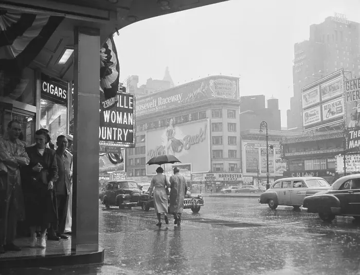 Framed Print : Pedestrians Weathering Rain on Labor Day Framed Print : Pedestrians Weathering Rain on Labor Day