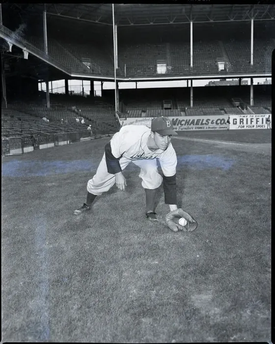 Framed Print : Pee Wee Reese Posing In Fielding Stance Framed Print : Pee Wee Reese Posing In Fielding Stance