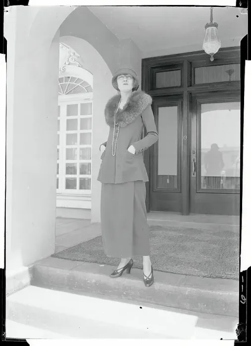 Framed Print : Peggy Hopkins Joyce Posing in Doorway Framed Print : Peggy Hopkins Joyce Posing in Doorway