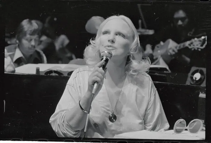 Framed Print : Peggy Lee Singing into Microphone Framed Print : Peggy Lee Singing into Microphone