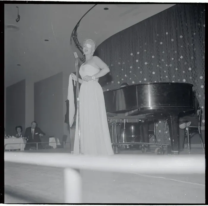 Framed Print : Peggy Lee Singing While Wearing Eye Patch Framed Print : Peggy Lee Singing While Wearing Eye Patch