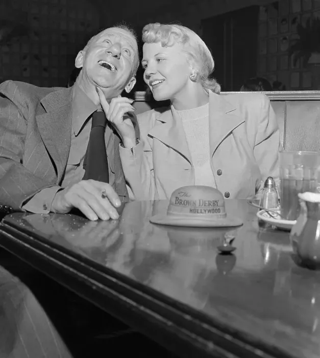 Framed Print : Peggy Lee Tickling Jimmy Durante Under His Chin Framed Print : Peggy Lee Tickling Jimmy Durante Under His Chin